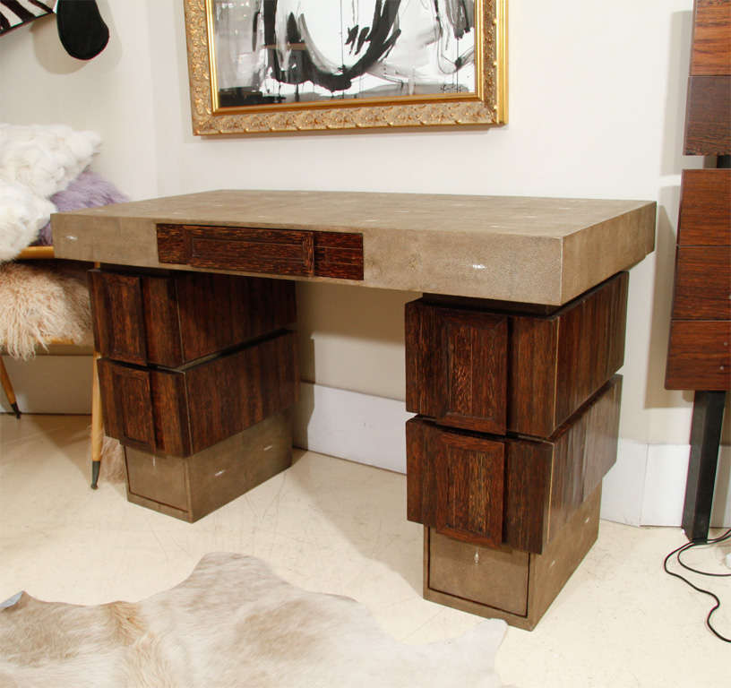 Shagreen & Palm Wood Desk